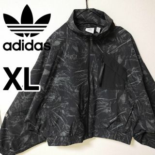 アディダス(adidas)のアディダス 黒 迷彩 インモーション ウインドブレーカー ナイロンジャケットXL(ブルゾン)