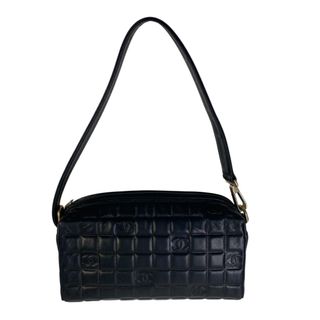 シャネル(CHANEL)のCHANEL シャネル チョコバー アイコン ラムスキン ハンドバッグ ブラック A-7797(ハンドバッグ)