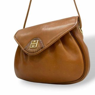 GIVENCHY - 美品　ジバンシー　ショルダーバッグ　茶　ヴィンテージ　4Gロゴ　斜めがけ　E6