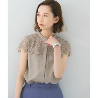 URBAN RESEARCH ROSSO - アーバンリサーチ ロッソ ウォッシャブルヨークレースブラウス
