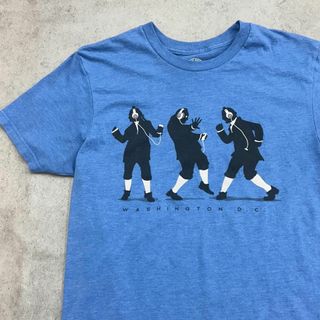 VINTAGE - ノリノリ　ダンシングおじさん　半袖Tシャツ　プリントTシャツ　古着　ブルー