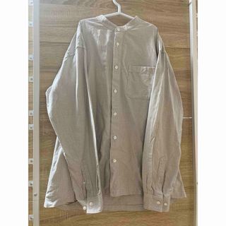 MUJI (無印良品) - メンズ　無印良品洗いざらしオックススタンドカラー　長袖シャツ　L