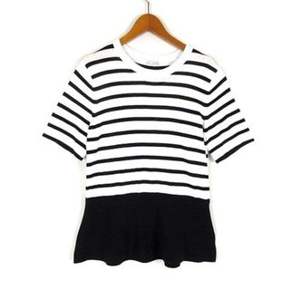 GAP - ギャップ ニット カットソー ペプラム サマーニット ボーダー柄 半袖 L 白