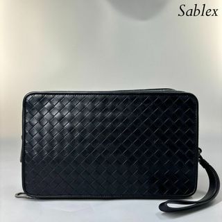 ボッテガヴェネタ(BOTTEGA VENETA)の【超極美品】ボッテガヴェネタ セカンドバッグ ブラック イントレチャート(セカンドバッグ/クラッチバッグ)