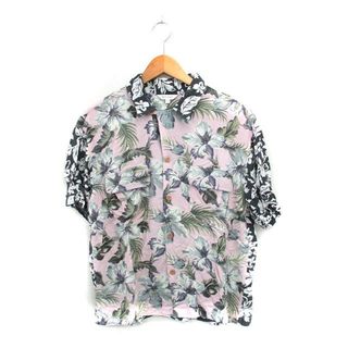 マウジー(moussy)のマウジー MOUSSY アロハシャツ 半袖 花柄 F ピンク /KT35(シャツ/ブラウス(半袖/袖なし))