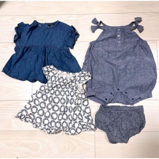 バースデイ(バースデイ)のバースデイ ベビー服夏服まとめ売り4点セット 70cm デニム 花柄(シャツ/カットソー)