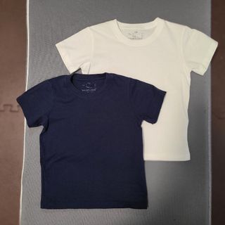 MUJI (無印良品) - 無印良品  半袖Tシャツ 無地 クルーネック 110cm 2枚セット