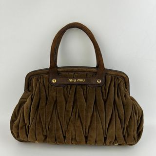 ミュウミュウ(MIU MIU)のmiumiu　ミュウミュウ　ハンドバッグ　スエード　ブラウン　茶　ヴィンテージ　レディース【中古美品】HIBUOCHI VINTAGE(ハンドバッグ)