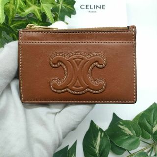 セリーヌ(CELINE)のセリーヌ　フラグメントケース　コインカードホルダー　キュイルトリオンフ　ブラウン(コインケース)