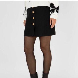 ヴァレンティノ ゴールドボタン　スカート VALENTINO v 金ボタン(ミニスカート)