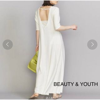 ビューティアンドユースユナイテッドアローズ(BEAUTY&YOUTH UNITED ARROWS)のBY ビューティーアンドユース バックホール　フレイワンピース　ウォッシャブル(ロングワンピース/マキシワンピース)