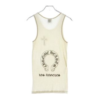 CHROME HEARTS クロムハーツ OLD ラスベガス限定 バックホースシュープリント リブタンクトップ ノースリーブカットソー ホワイト