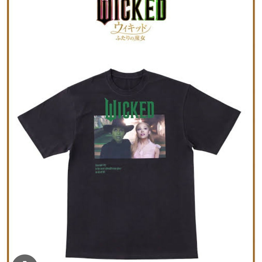 3COINS(スリーコインズ)のスリーコインズ 【映画コラボ 即完売】 ウィキッド ふたりの魔女 Tシャツ XＬ エンタメ/ホビーのおもちゃ/ぬいぐるみ(キャラクターグッズ)の商品写真