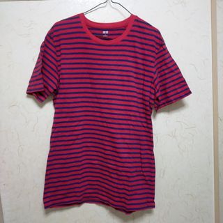 ユニクロ(UNIQLO)のUNIQLOユニクロ　赤青ストライプ　Tシャツ(Tシャツ(半袖/袖なし))