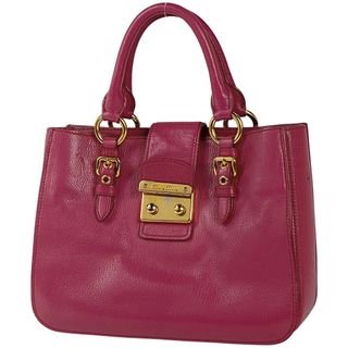 ミュウミュウ(MIU MIU)のミュウ ミュウ ロゴ ハンドバッグ レディース 【中古】(ハンドバッグ)