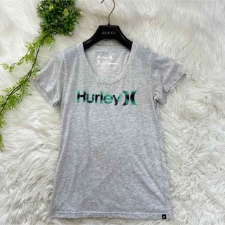 ハーレー(Hurley)のHurley ハーレー ボタニカル ロゴ Tシャツ 花柄 Uネック サーフ(Tシャツ/カットソー(半袖/袖なし))