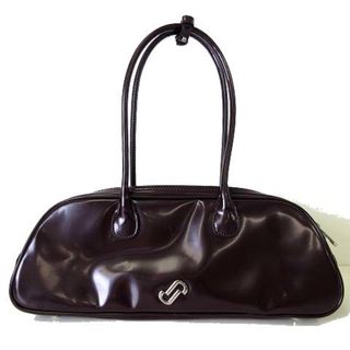 JEANASIS - ジーナシス ボーリングバッグ ショルダーバッグ エナメル レザー ボルドー色 鞄