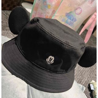 ディズニー(Disney)のDisney ディズニー　帽子 キャップ バケハ　バケットハット ミッキー 黒(帽子)