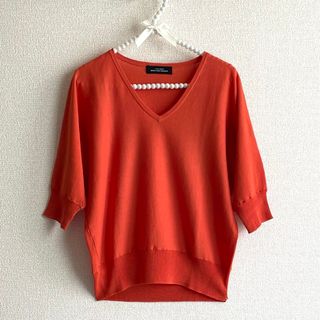 UNITED ARROWS - ユナイテッドアローズ＊Ｖネックニット＊オレンジＭ