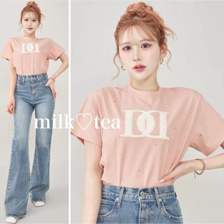 Darich - 新品タグ付き ダーリッチ キルティングアップリケビジューTシャツ ピンク