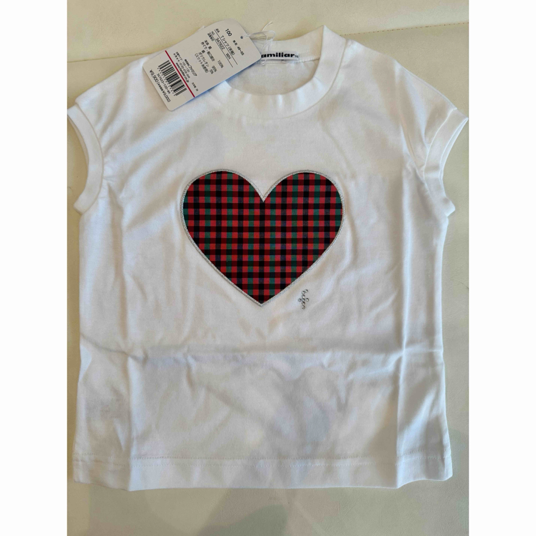 familiar(ファミリア)のファミリア 半袖Tシャツ ハート 新品 100 キッズ/ベビー/マタニティのキッズ服女の子用(90cm~)(Tシャツ/カットソー)の商品写真