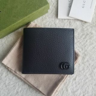 GUCCI - GUCCI グッチ GGマーモント コイン ウォレット 2つ折り財布 ブラック