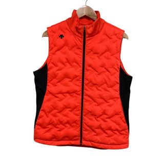 デサント(DESCENTE)の良品 DESCENTE GOLF デサントゴルフ ウィルドダウン ダウンベスト DGMQJK51 L オレンジ メンズ 古着 中古 USED(ダウンベスト)