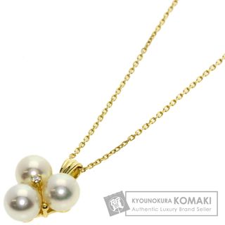 ミキモト(MIKIMOTO)のMIKIMOTO ミキモト パール 真珠  ダイヤモンド ネックレス K18YG レディース [中古](ネックレス)
