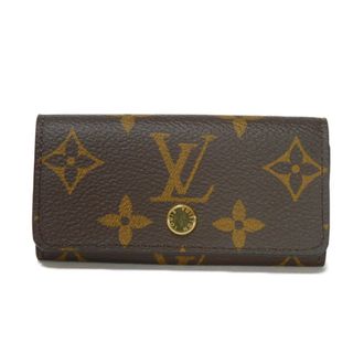 ルイヴィトン(LOUIS VUITTON)のLOUIS VUITTON ルイ・ヴィトン ミュルティクレ 4 日本限定 LVロゴ フラワー マロン ブラウン パステル バイカラー 新型 RFID ICチップ 未使用 モノグラム シャマロウピンク キーケース M83265(キーケース)