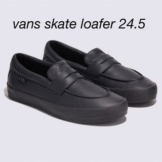ヴァンズ(VANS)のVANS スニーカー ローファー　スケート　レザー　ブラック　24.5cm(スニーカー)