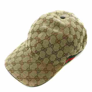 グッチ(GUCCI)のグッチ 帽子 ベースボールキャップ GGキャンバス XL 茶色 200035(キャップ)