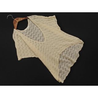 グローブ(grove)のgrove グローブ 綿麻 透かし編み サマー ニット セーター sizeM/アイボリー ■◆ レディース(ニット/セーター)