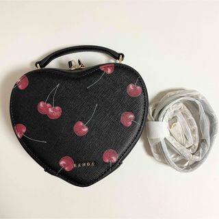 RANDA ランダ 2WAY チェリープリント ハート ミニ バッグ ブラック