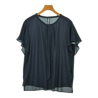 インディヴィ(INDIVI)のINDIVI インディヴィ ブラウス 42(XL位) 紺 【古着】【中古】(シャツ/ブラウス(長袖/七分))