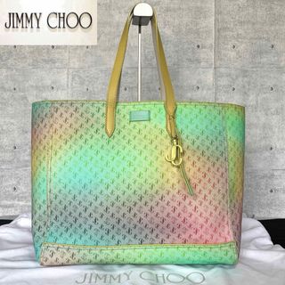 JIMMY CHOO - 【未使用級】JIMMY CHOO LAYLIN レインボー JC トートバッグ