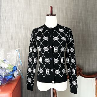 HERMES - 美品　HERME エルメス　ニット　バイカラー　ジャケット　カーディガン　ニット