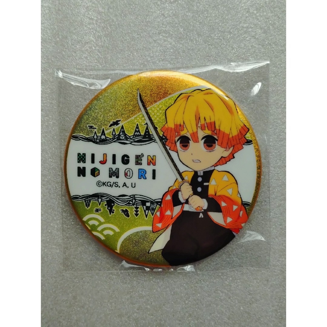 鬼滅の刃(キメツノヤイバ)の【鬼滅の刃】×ニジゲンノモリ★56mmネオン缶バッジ２点セット エンタメ/ホビーのアニメグッズ(バッジ/ピンバッジ)の商品写真