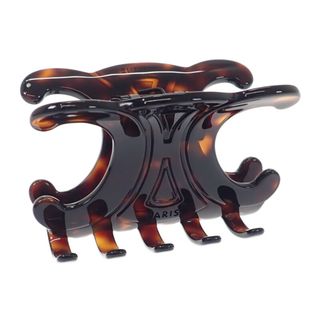 CELINE - 【中古】セリーヌ CELINE ラージヘアクロー ヘアクリップ 46Y856CST.19DT トリオンフ ヘアアクセサリー アセテート ダークハバナ ブラウン 美品 カジュアル オフィス ギフト レディース 【Aランク】