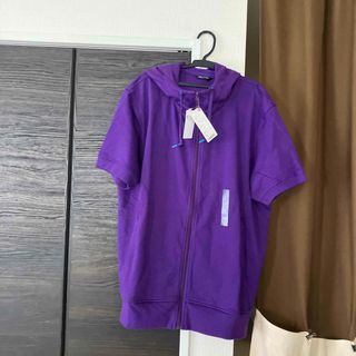 UNIQLO - 新品未使用タグ付きユニクロUNIQLO半袖パーカー着丈70身幅50ゆったりＸＬ
