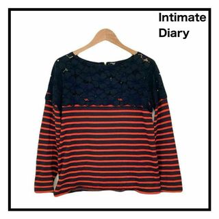 Intimate Diary　トップス　ボーダー　花柄レース　レディース　日本製