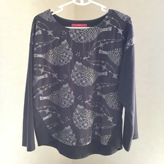 Design Tshirts Store graniph - グラニフ 鳥 刺繍 異素材カットソー 長袖
