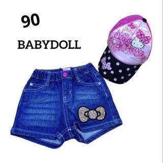 ハローキティ - 女の子　ショートパンツ　デニムパンツ　90 ベビードール　ハローキティ
