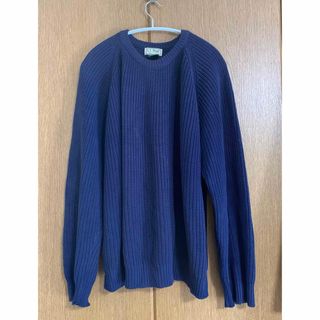 エルエルビーン(L.L.Bean)の【USA製】L.L.Bean ネイビー ニット Lサイズ 目なし(ニット/セーター)
