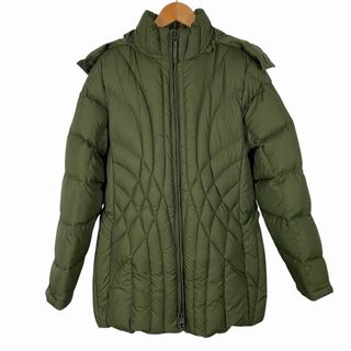 エルエルビーン(L.L.Bean)のエルエルビーン 2WAY ダウンコート ベルト付 長袖 ロゴ刺繍 カーキ M(ダウンコート)