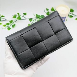 ボッテガヴェネタ(BOTTEGA VENETA)のボッテガヴェネタ カセット ラウンドジップ 長財布 ダークグリーン シルバー金具(財布)