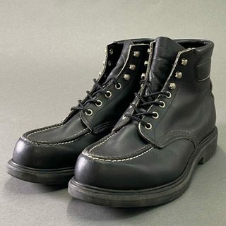 レッドウィング(REDWING)の6f7 【USA製】 RED WING レッドウィング 8133 羽根タグ ワークブーツ レースアップブーツ サイズ10E ブラック レザー メンズ 男性用 アメカジ(ブーツ)