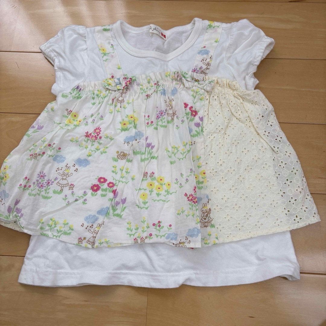 KP(ニットプランナー)の100ニットプランナー　レイヤード風Tシャツ キッズ/ベビー/マタニティのキッズ服女の子用(90cm~)(Tシャツ/カットソー)の商品写真