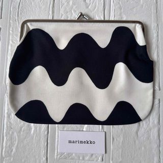 marimekko - 新品 未使用 マリメッコ ロッキ ブラック ホワイト がま口 ポーチ