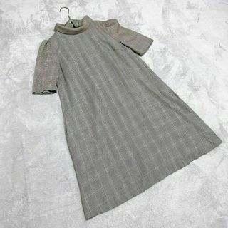 ロペピクニック(Rope' Picnic)の【ROPE PICNIC】(38) 半袖 襟付き グレンチェック ワンピース(ひざ丈ワンピース)