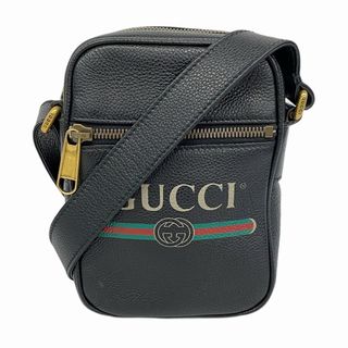 GUCCI - 【5fa0963】グッチ ショルダーバッグ 574803 レザー ブラック ゴールド金具【中古】メンズ